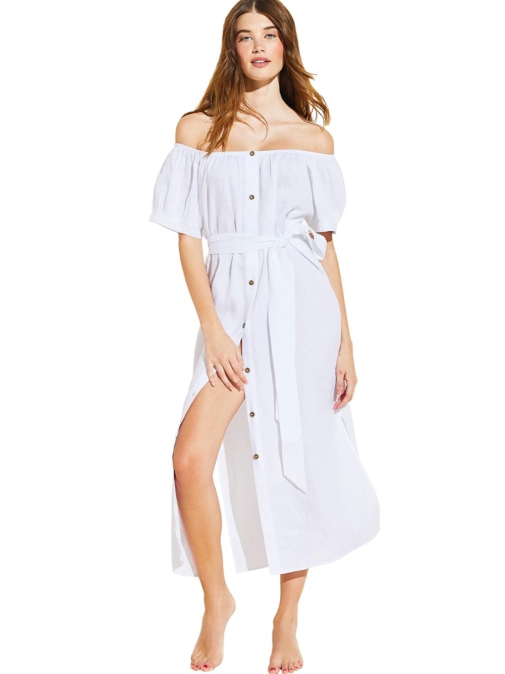 Eberjey Linen White Dress